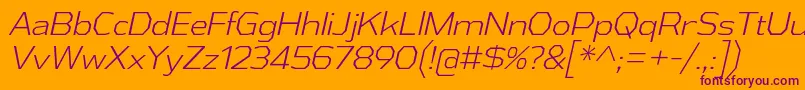 AthabascaLtIt Font – Purple Fonts on Orange Background