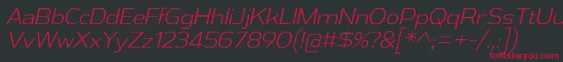 AthabascaLtIt Font – Red Fonts on Black Background