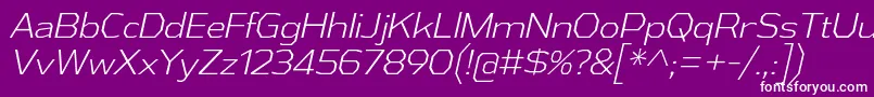 AthabascaLtIt Font – White Fonts on Purple Background