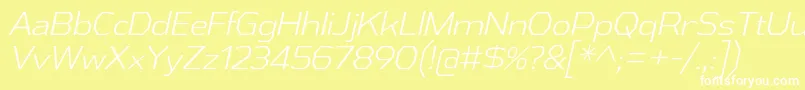 AthabascaLtIt Font – White Fonts on Yellow Background