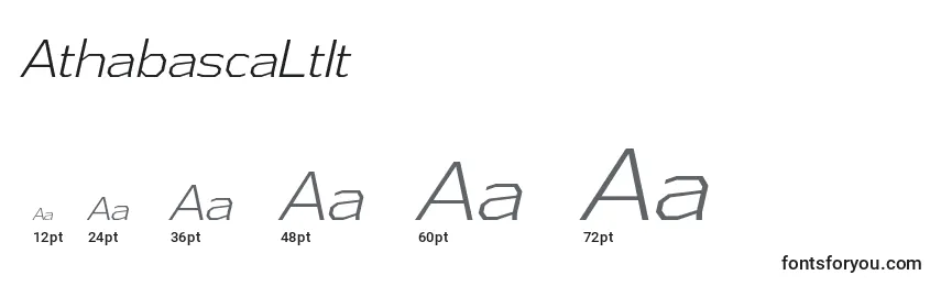 Размеры шрифта AthabascaLtIt