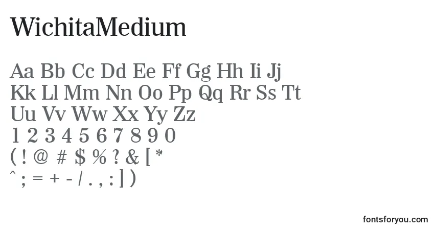 Czcionka WichitaMedium – alfabet, cyfry, specjalne znaki