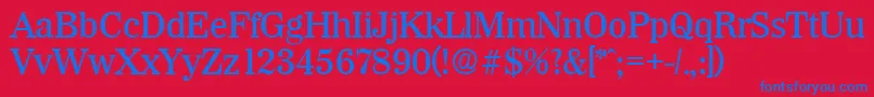 WichitaMedium Font – Blue Fonts on Red Background