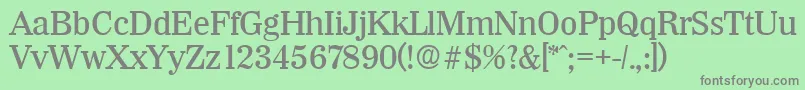 フォントWichitaMedium – 緑の背景に灰色の文字