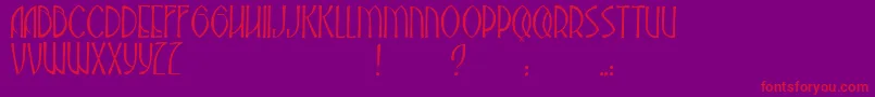 フォントJmhAbadesa – 紫の背景に赤い文字