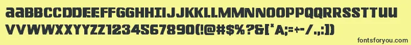 Lefthandlukecond Font – Black Fonts on Yellow Background