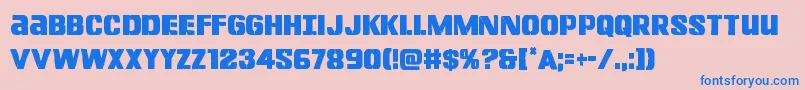 Lefthandlukecond Font – Blue Fonts on Pink Background