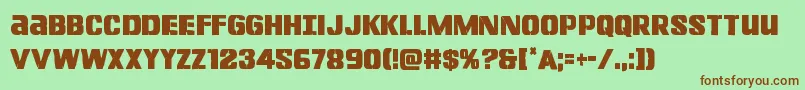 Lefthandlukecond Font – Brown Fonts on Green Background