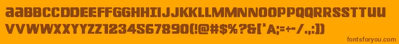 Lefthandlukecond Font – Brown Fonts on Orange Background