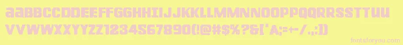 Lefthandlukecond Font – Pink Fonts on Yellow Background