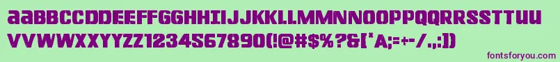 Lefthandlukecond Font – Purple Fonts on Green Background