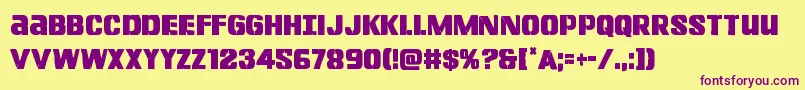 Lefthandlukecond Font – Purple Fonts on Yellow Background