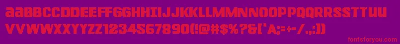 Lefthandlukecond Font – Red Fonts on Purple Background