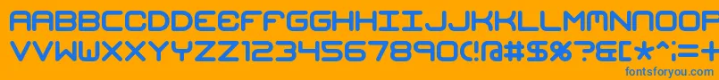 MishmashBrk-Schriftart – Blaue Schriften auf orangefarbenem Hintergrund