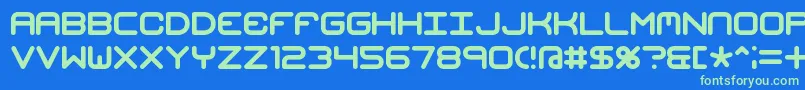 MishmashBrk-fontti – vihreät fontit sinisellä taustalla