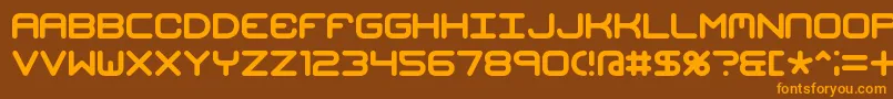 MishmashBrk-Schriftart – Orangefarbene Schriften auf braunem Hintergrund