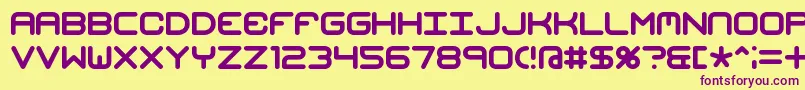 フォントMishmashBrk – 紫色のフォント、黄色の背景
