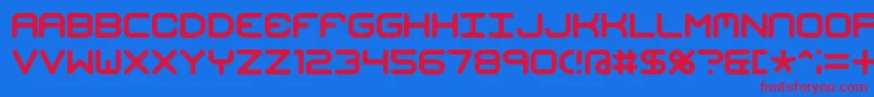 MishmashBrk-Schriftart – Rote Schriften auf blauem Hintergrund
