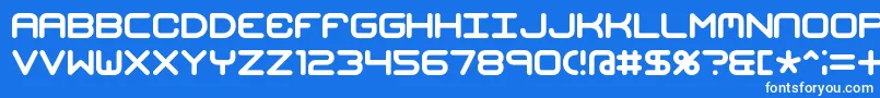 MishmashBrk-fontti – valkoiset fontit sinisellä taustalla