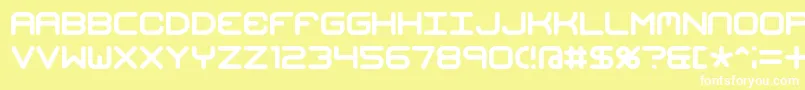 MishmashBrk-Schriftart – Weiße Schriften auf gelbem Hintergrund
