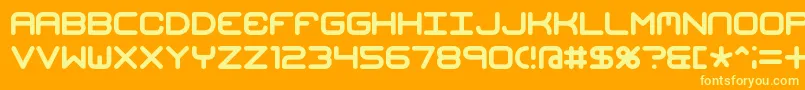 MishmashBrk-Schriftart – Gelbe Schriften auf orangefarbenem Hintergrund