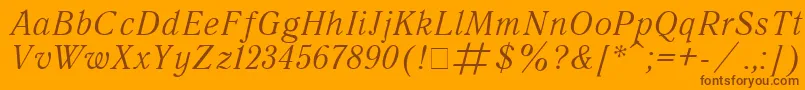 Шрифт QuantantiquaItalic – коричневые шрифты на оранжевом фоне