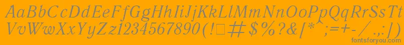 QuantantiquaItalic-Schriftart – Graue Schriften auf orangefarbenem Hintergrund