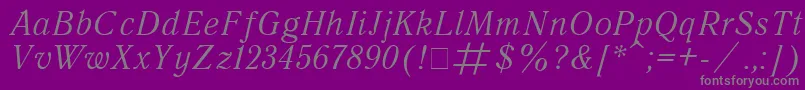 QuantantiquaItalic Font – Gray Fonts on Purple Background