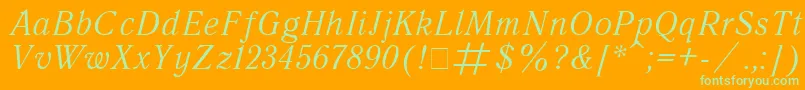 QuantantiquaItalic Font – Green Fonts on Orange Background