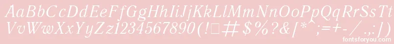 QuantantiquaItalic Font – White Fonts on Pink Background