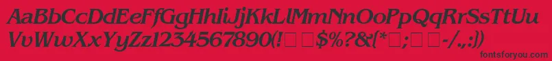 BenguiatMediumitalic Font – Black Fonts on Red Background