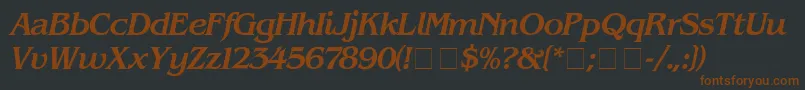 Czcionka BenguiatMediumitalic – brązowe czcionki na czarnym tle
