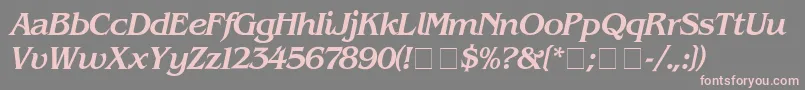 BenguiatMediumitalic-Schriftart – Rosa Schriften auf grauem Hintergrund