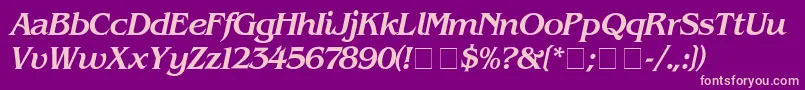 BenguiatMediumitalic-Schriftart – Rosa Schriften auf violettem Hintergrund