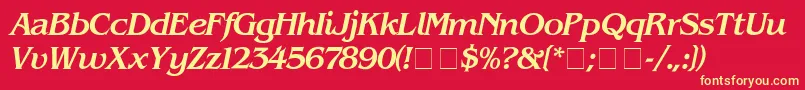 BenguiatMediumitalic Font – Yellow Fonts on Red Background
