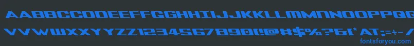 フォントTigersharkleft – 黒い背景に青い文字