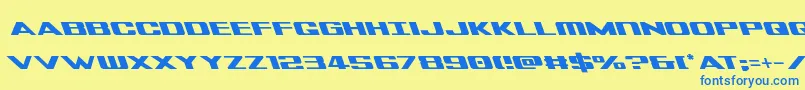 Tigersharkleft Font – Blue Fonts on Yellow Background