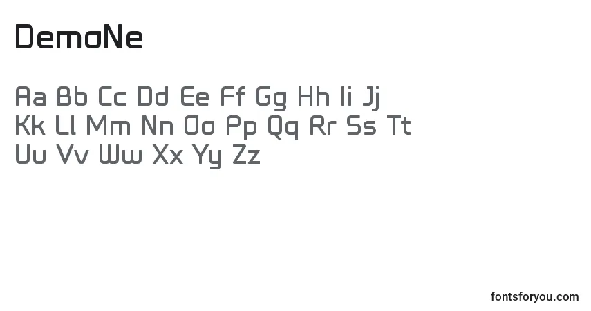 Шрифт DemoNe – алфавит, цифры, специальные символы