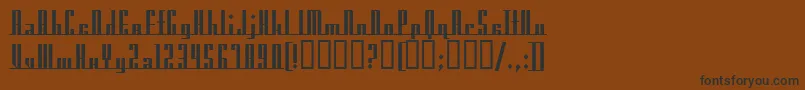 フォントAmericanaDreamsUprightBold – 黒い文字が茶色の背景にあります