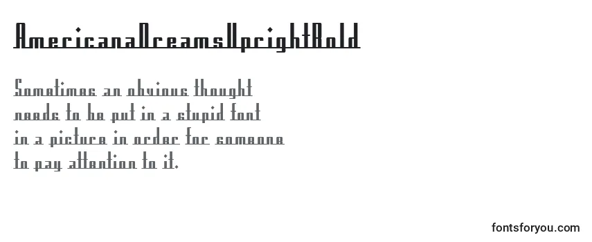 Review of the AmericanaDreamsUprightBold Font