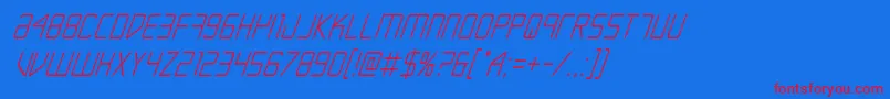 Escapeartistcondital Font – Red Fonts on Blue Background