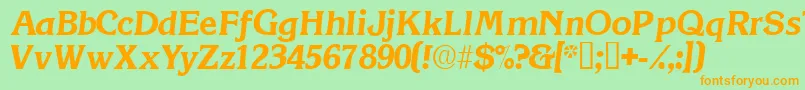 ViticasskItalic-Schriftart – Orangefarbene Schriften auf grünem Hintergrund