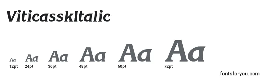 Размеры шрифта ViticasskItalic