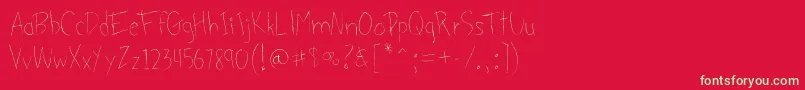 フォントGroceries – 赤い背景に緑の文字