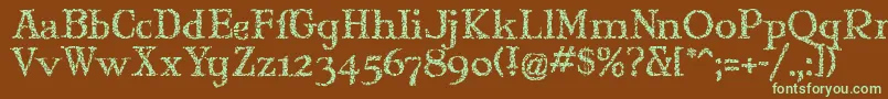 Maryjgi Font – Green Fonts on Brown Background