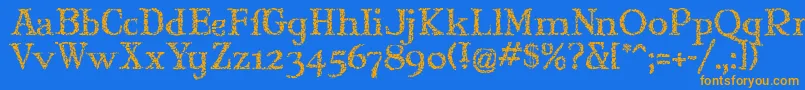Maryjgi Font – Orange Fonts on Blue Background