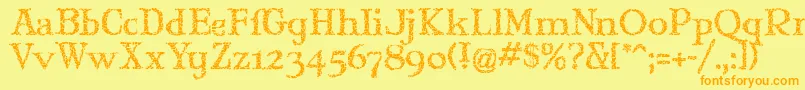 Maryjgi Font – Orange Fonts on Yellow Background