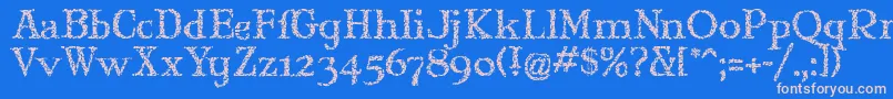 Maryjgi Font – Pink Fonts on Blue Background