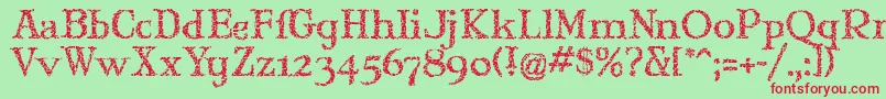 Maryjgi Font – Red Fonts on Green Background