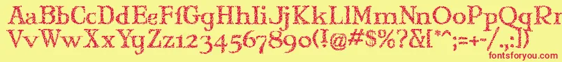 Maryjgi Font – Red Fonts on Yellow Background